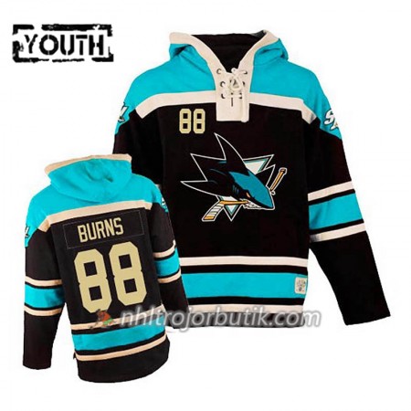 Barn Ishockey San Jose Sharks Brent Burns 88 Svart Sawyer Hooded Sweatshirt